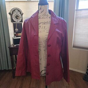 Beautiful Like New Wilson Leather Red Blazer Jacket size Medium